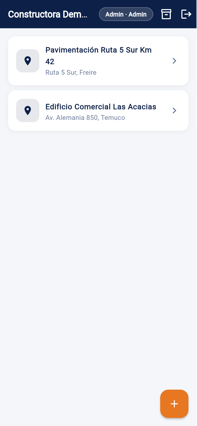 App móvil TrazApp funcionando en terreno con sincronización de entregas